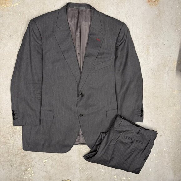 VASSI Couture Suit 2pc Super 130s Made in Italy Grey 52R 46x30 - Picture 2 of 13